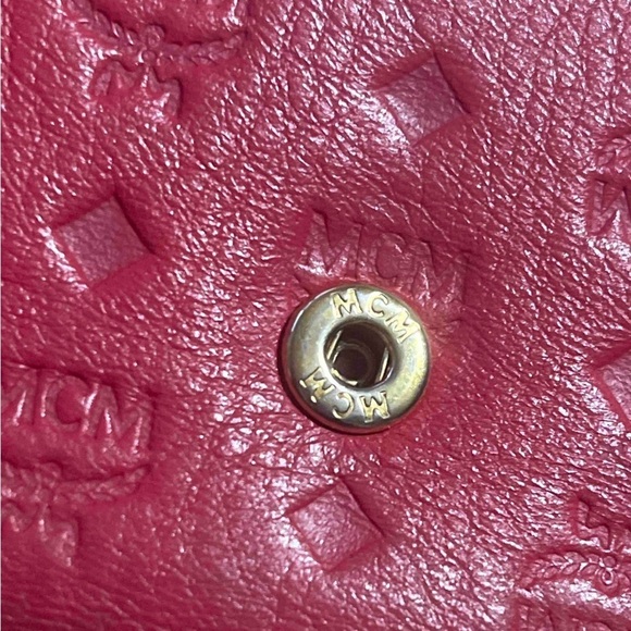 FINAL PRICE MCM Tri-Fold Red Leather Wallet - Picture 8 of 15